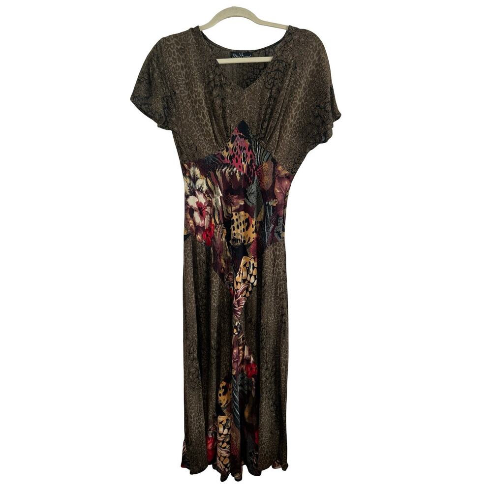 Vintage Carol Little Patchwork Mixed Print Dress